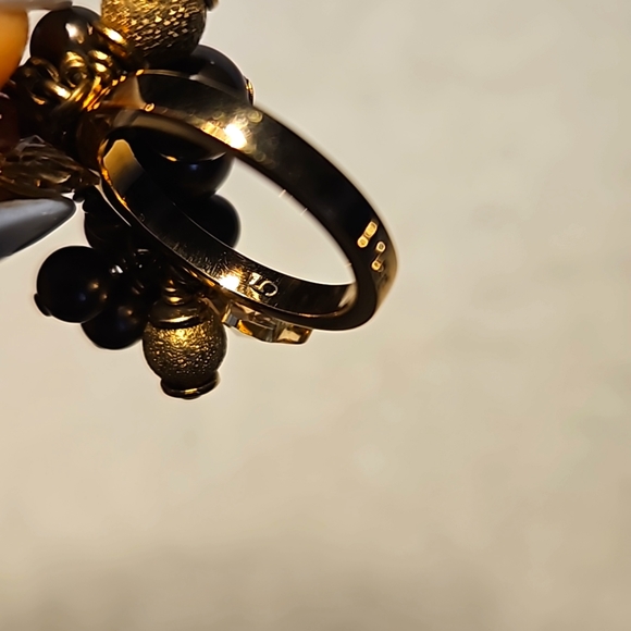 DIOR🔥Goldtone Cocktail Party Ring Sz5 - Picture 11 of 12